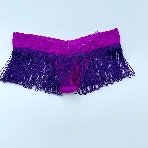 HANKY PANKY ZIEGFELD FOLLIES 481884 LILLIAN THONG W/FRINGE - OS - Picture 3 of 5